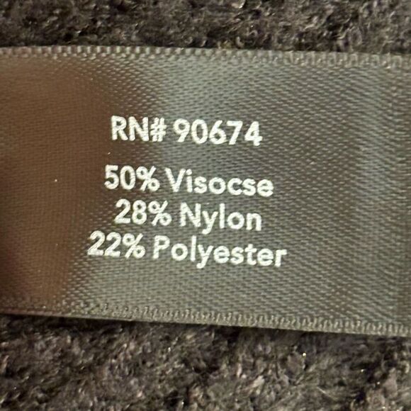 NWT Boston Proper Long Sleeve Metallic Foil Cable Cardigan Black Gold Medium - Picture 9 of 11